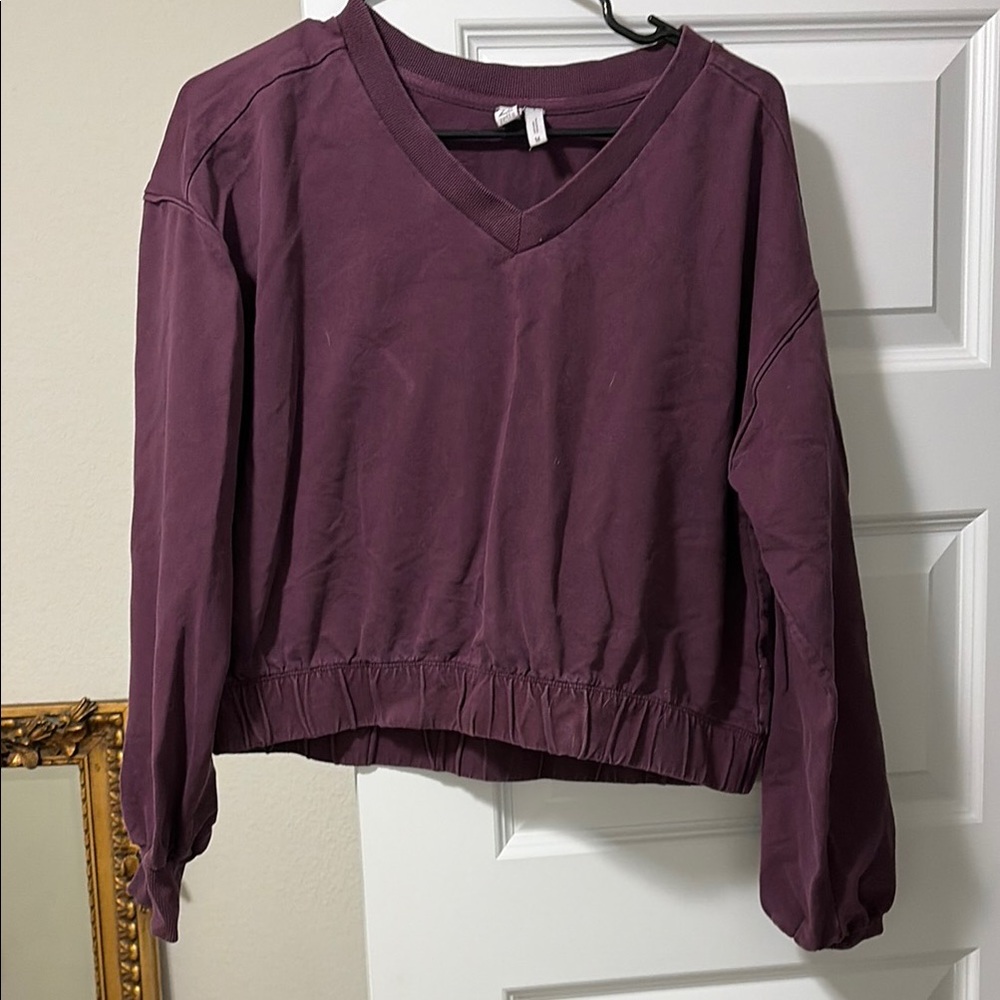 Women's Purple V-Neck Top